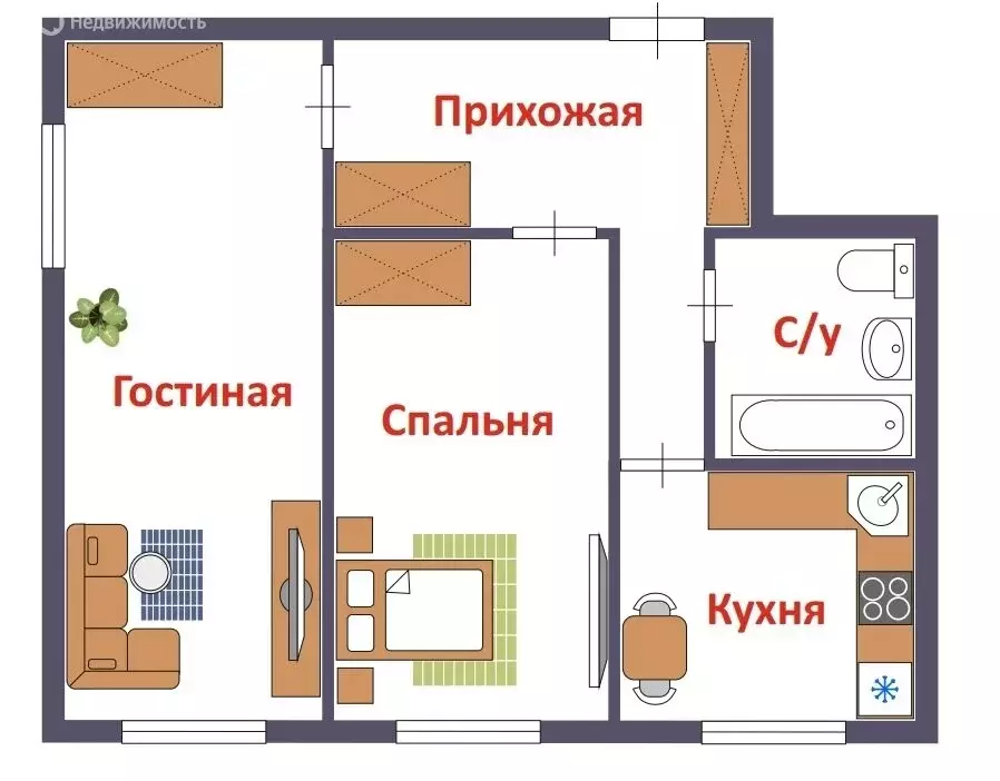 2-комнатная квартира: Киров, улица Некрасова, 53 (43.5 м) - Фото 2