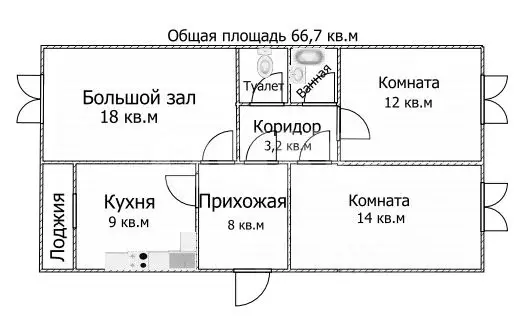 3-к кв. Московская область, Раменский муниципальный округ, с. ... - Фото 2