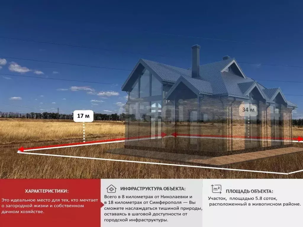 Участок в Крым, Симферопольский район, Николаевское с/пос, с. ... - Фото 2