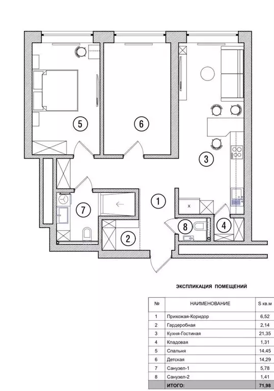 3-к кв. Башкортостан, Уфа ул. Бехтерева, 6 (72.0 м) - Фото 0