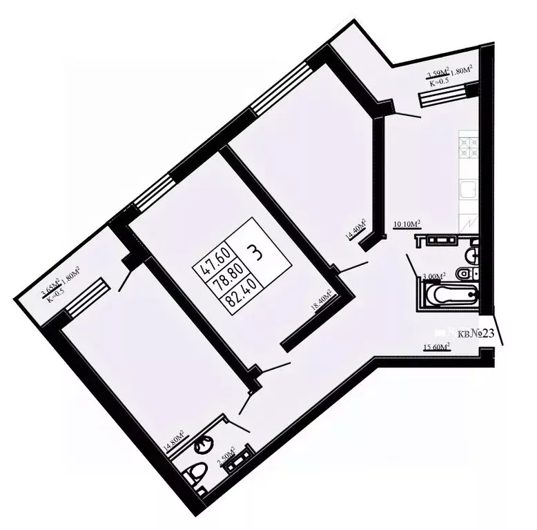 3-к кв. Ленинградская область, Коммунар г. Гатчинский муниципальный ... - Фото 1