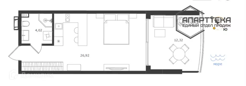 Продаётся 1-к квартира, 43.3 м - Фото 1