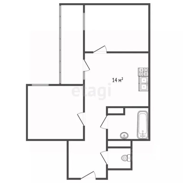 2-к кв. Ленинградская область, Ломоносовский район, Аннинское ... - Фото 2