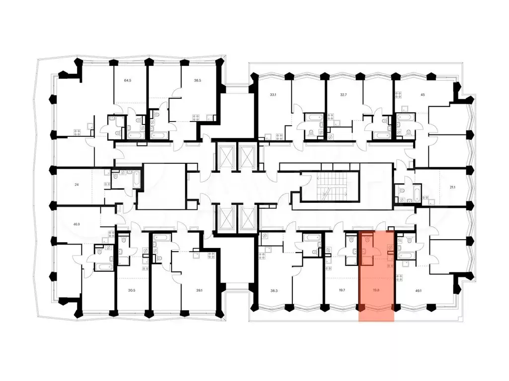 Квартира-студия, 19,8 м, 23/31 эт. - Фото 1