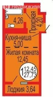 Квартира-студия: Оренбург, Уральская улица, 2/20 (28 м) - Фото 0