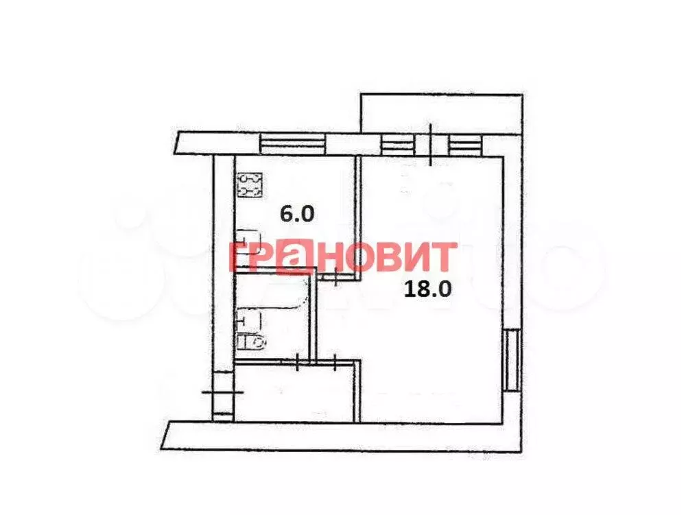 1-к. квартира, 30,4 м, 3/5 эт. - Фото 0