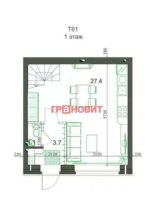Таунхаус, 61 м - Фото 1