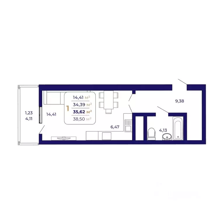 1-к кв. Башкортостан, Уфа Затон-Восточный жилрайон, Паруса жилой ... - Фото 0