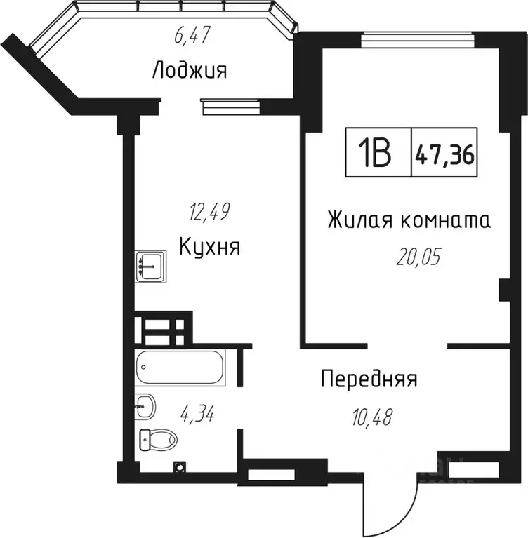 1-к кв. Приморский край, Владивосток ул. Мусоргского, 74к1 (47.36 м) - Фото 0