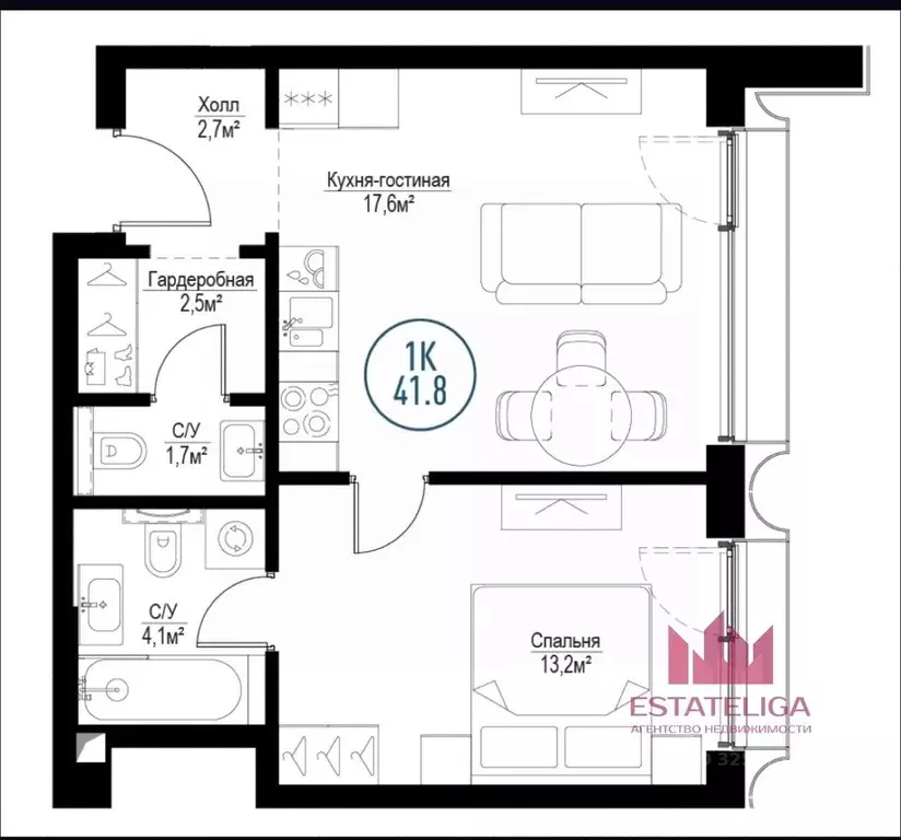 1-к кв. Москва Волгоградский просп., 32/5к2 (41.8 м) - Фото 2