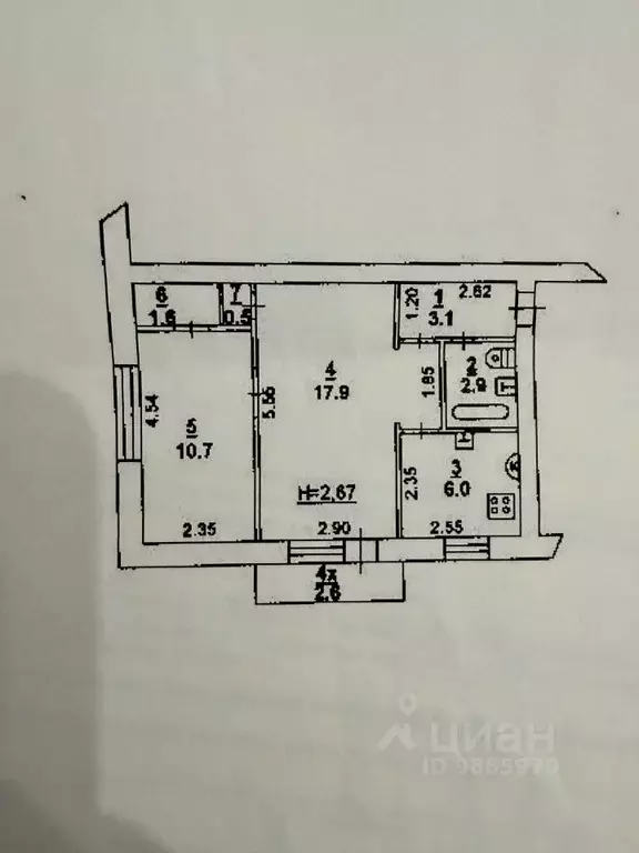 2-к кв. Ростовская область, Ростов-на-Дону Рабочая пл., 6 (42.7 м) - Фото 2