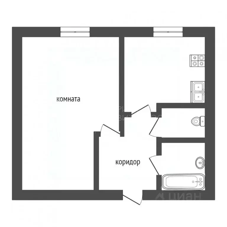 1-к кв. Тюменская область, Тюмень ул. Судостроителей, 34 (30.4 м) - Фото 2