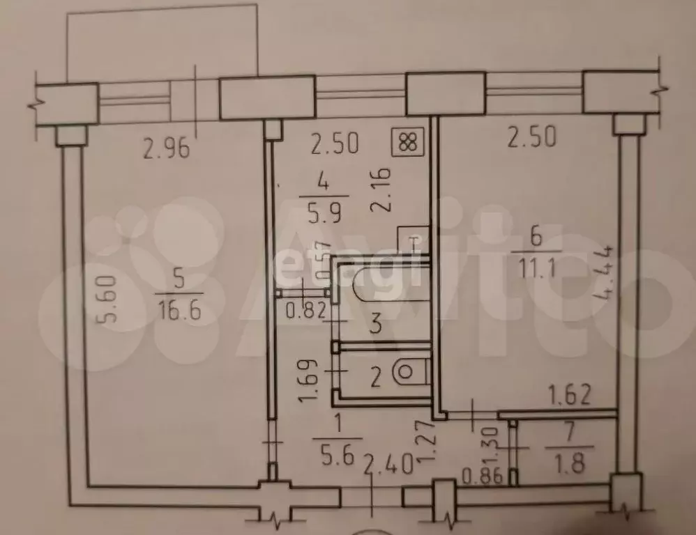 2-к. квартира, 44,3 м, 4/5 эт. - Фото 0