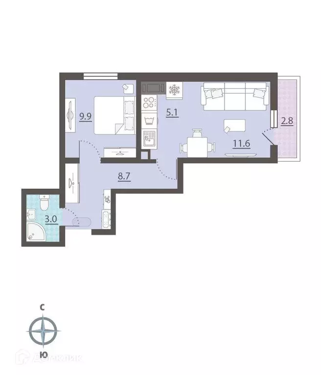 Продаётся 1-к квартира, 39.1 м - Фото 1