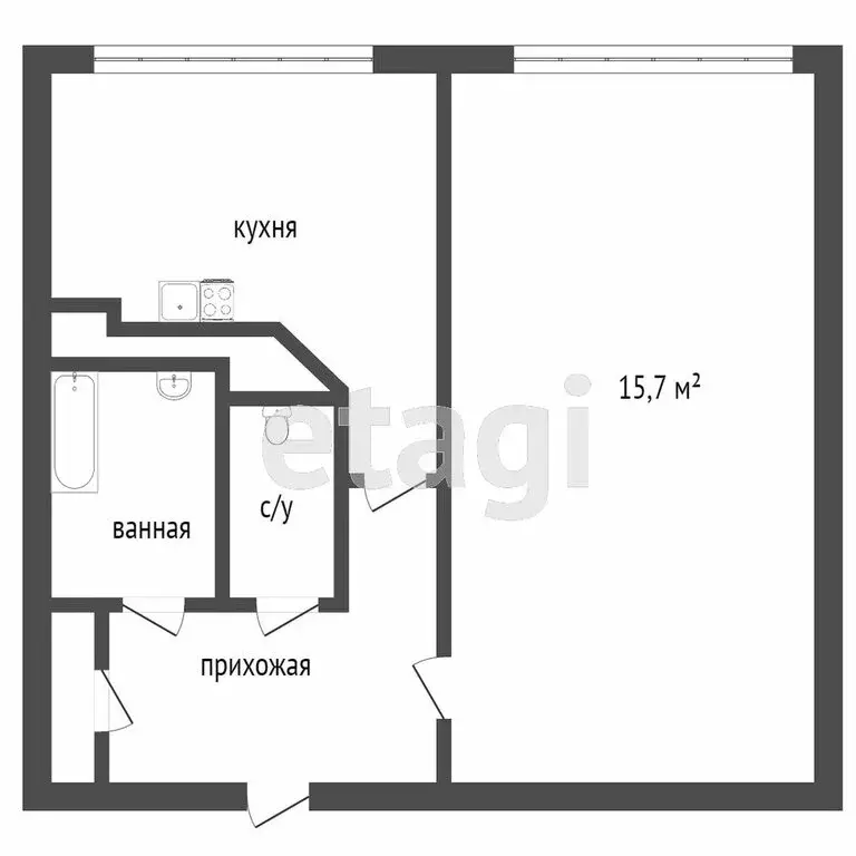 1-комнатная квартира: Санкт-Петербург, Народная улица, 5 (30.2 м) - Фото 1