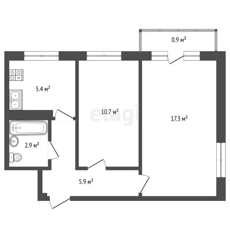 2-комнатная квартира: Нижний Новгород, улица Героя Чугунова, 5А (42 м) - Фото 1