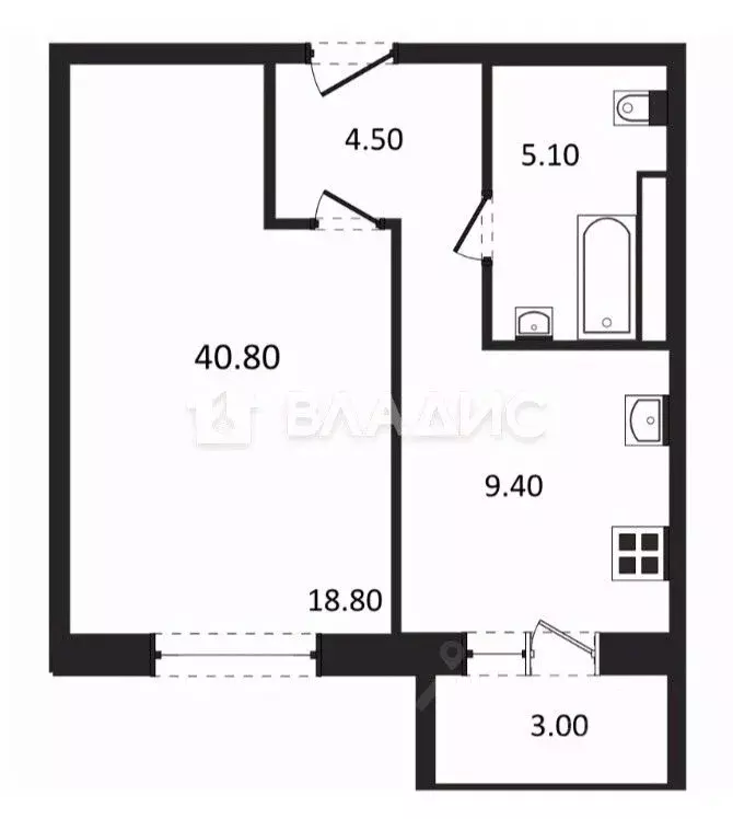 1-к кв. Смоленская область, Смоленск ул. 2-я Киевская, 20А (37.8 м) - Фото 2