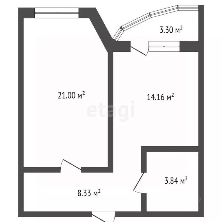 1-к кв. Брянская область, Брянск пер. Иванюты, 11 (48.7 м) - Фото 1