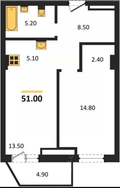 1-к кв. Самарская область, Самара Самарская ул., 220 (51.0 м) - Фото 2
