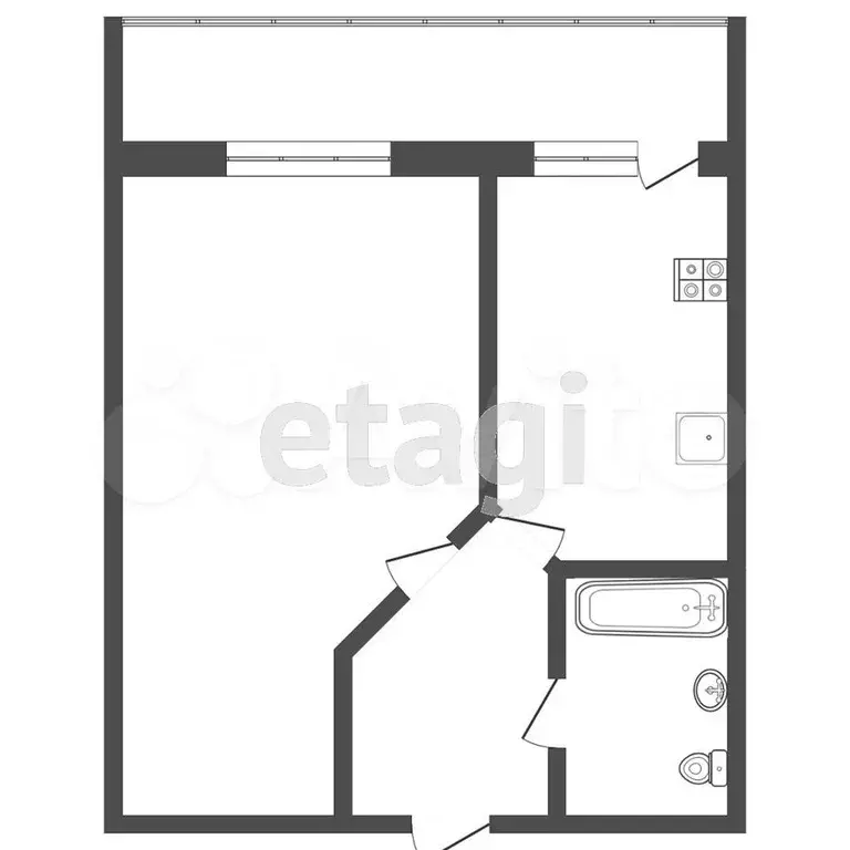 1-к. квартира, 47,4 м, 10/15 эт. - Фото 0