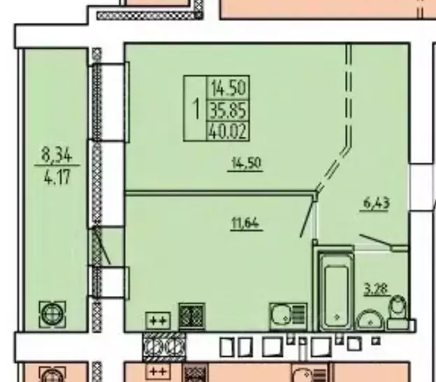 1-к кв. Марий Эл, Йошкар-Ола бул. 70-летия Победы в Великой ... - Фото 2