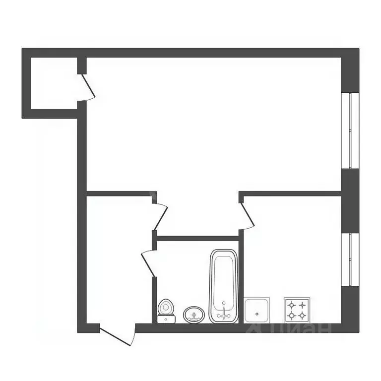 1-к кв. Красноярский край, Красноярск ул. Академика Вавилова, 43 (33.0 ... - Фото 1