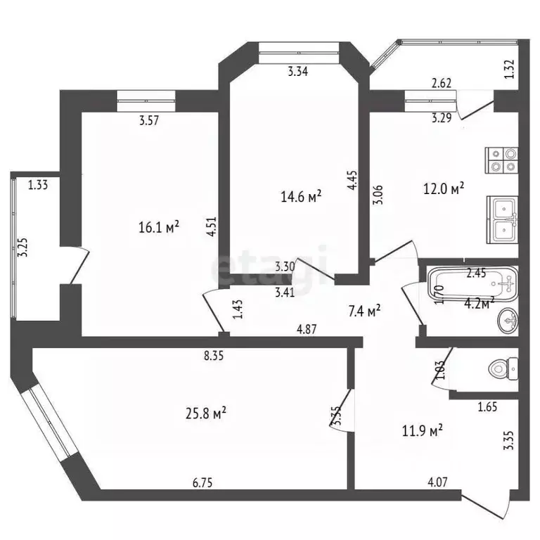 3-к кв. Марий Эл, Йошкар-Ола ул. Лобачевского, 11 (93.5 м) - Фото 1