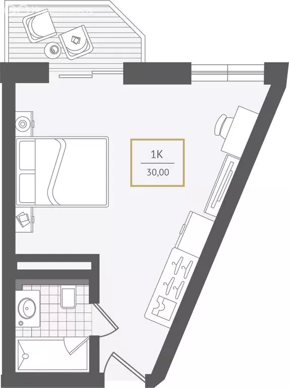 1-комнатная квартира: Сочи, улица Ленина, 280А (30.5 м) - Фото 1