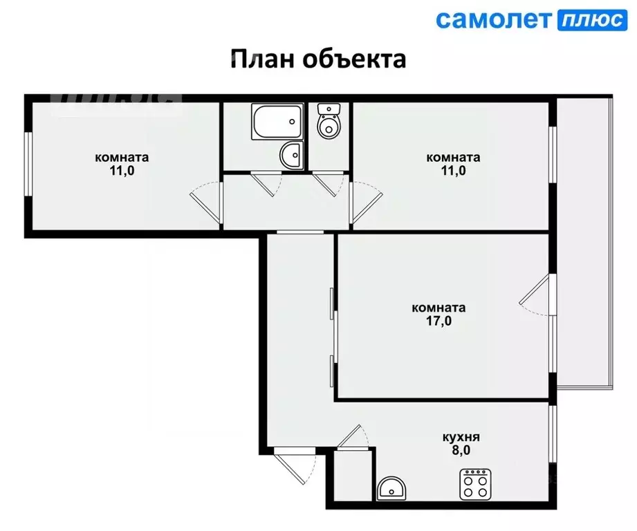 3-к кв. Свердловская область, Екатеринбург ул. Черепанова, 24 (63.1 м) - Фото 1