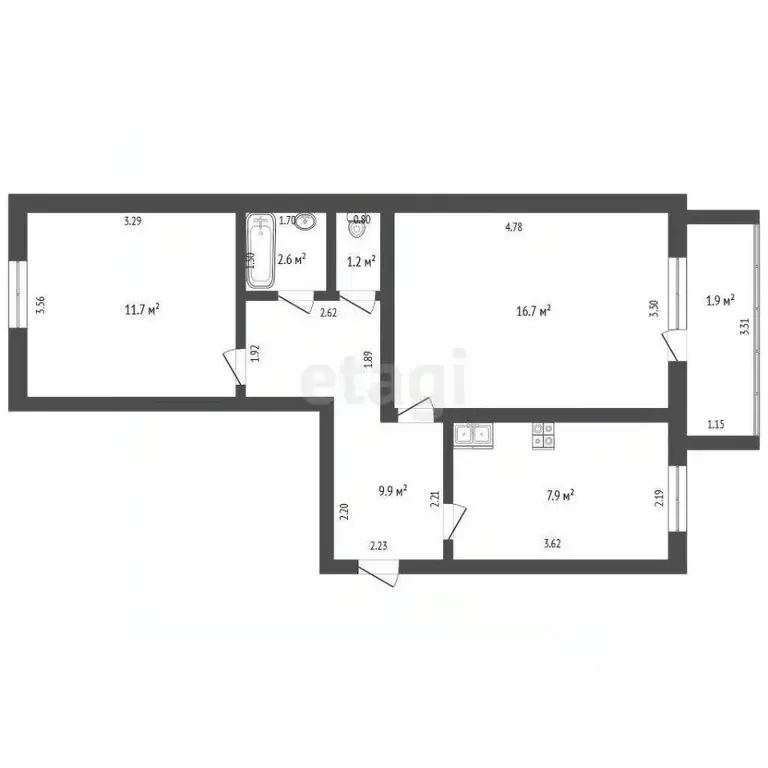 2-к кв. Мордовия, Ковылкино ул. Осипенко, 4 (50.0 м) - Фото 1