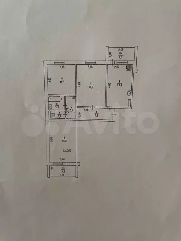 3-к. квартира, 80,8 м, 10/10 эт. - Фото 0