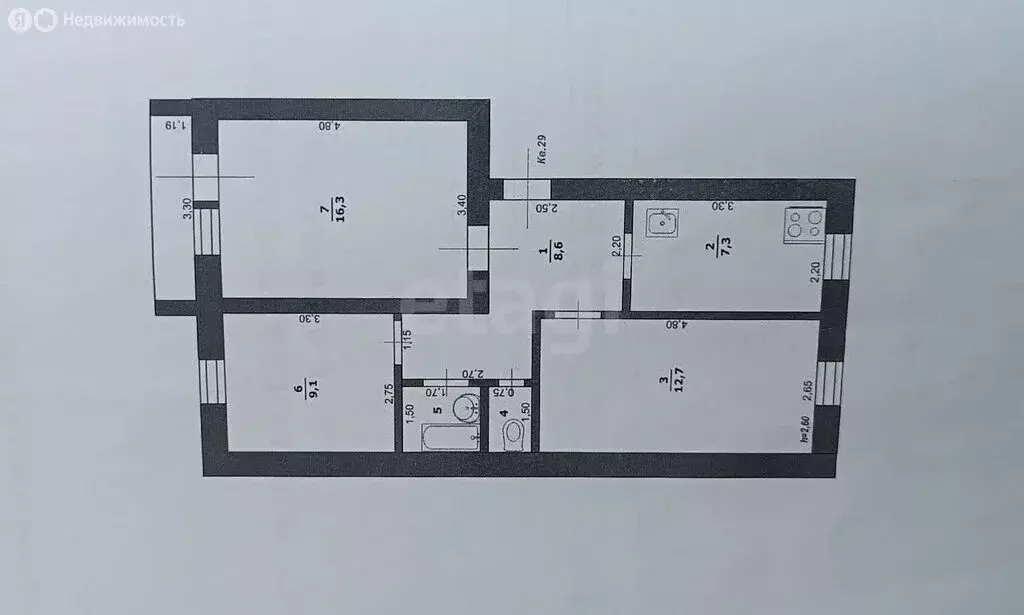 3-комнатная квартира: Алексеевка, Никольская улица, 3 (57.7 м) - Фото 0