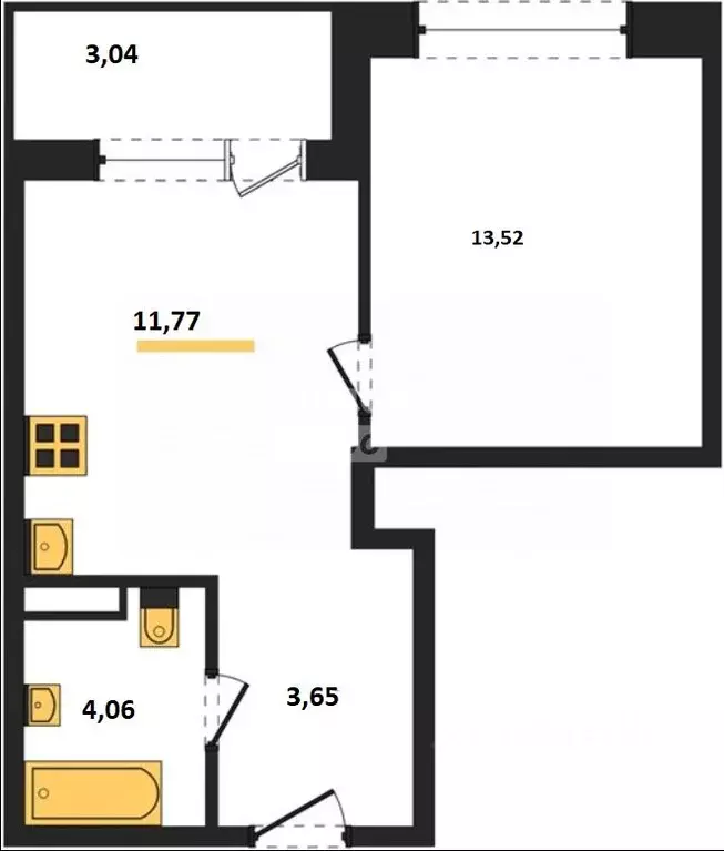 1-к кв. Воронежская область, Воронеж Электросигнальная ул., 9А (34.5 ... - Фото 1