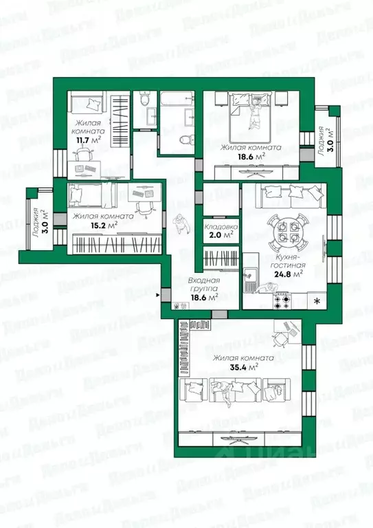5-к кв. Кировская область, Киров ул. Никитская, 145А (138.4 м) - Фото 2