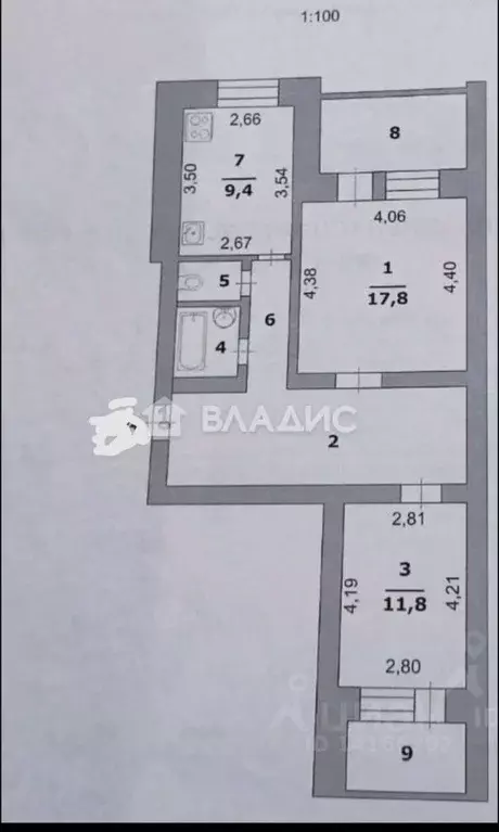 2-к кв. Белгородская область, Белгород просп. Ватутина, 1а (61.2 м) - Фото 2