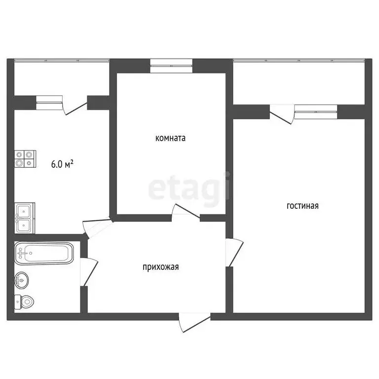 2-комнатная квартира: Раменское, улица Кирова, 5 (43.7 м) - Фото 1