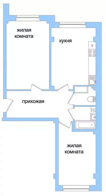 2-к квартира, 72.9 м - Фото 0