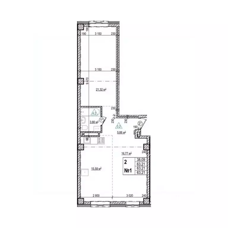 2-к кв. Приморский край, Уссурийск Семь Ветров мкр, Уссури Парк жилой ... - Фото 1