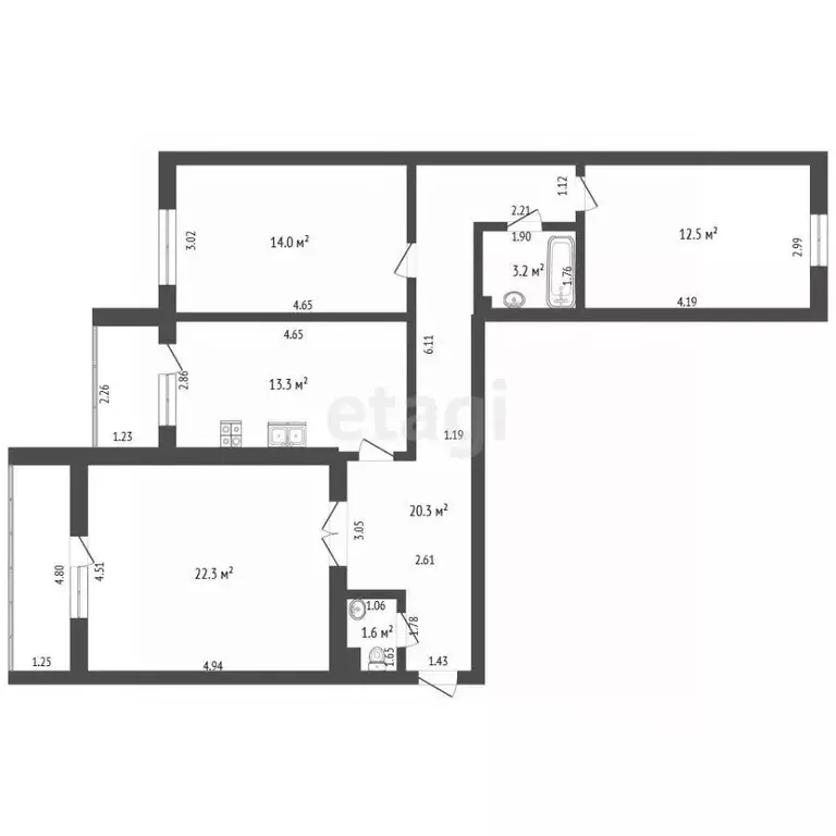 3-к кв. Самарская область, Самара Вилоновская ул., 84 (120.0 м) - Фото 2