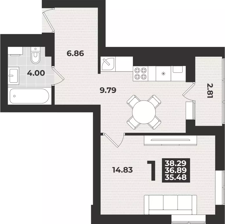 1-к кв. Калининградская область, Калининград ул. Героя России ... - Фото 1