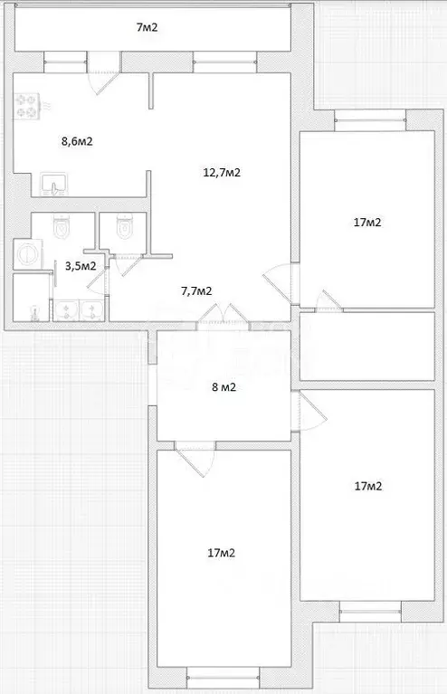 3-к кв. Ленинградская область, Ломоносовский район, Лаголовское с/пос, ... - Фото 2