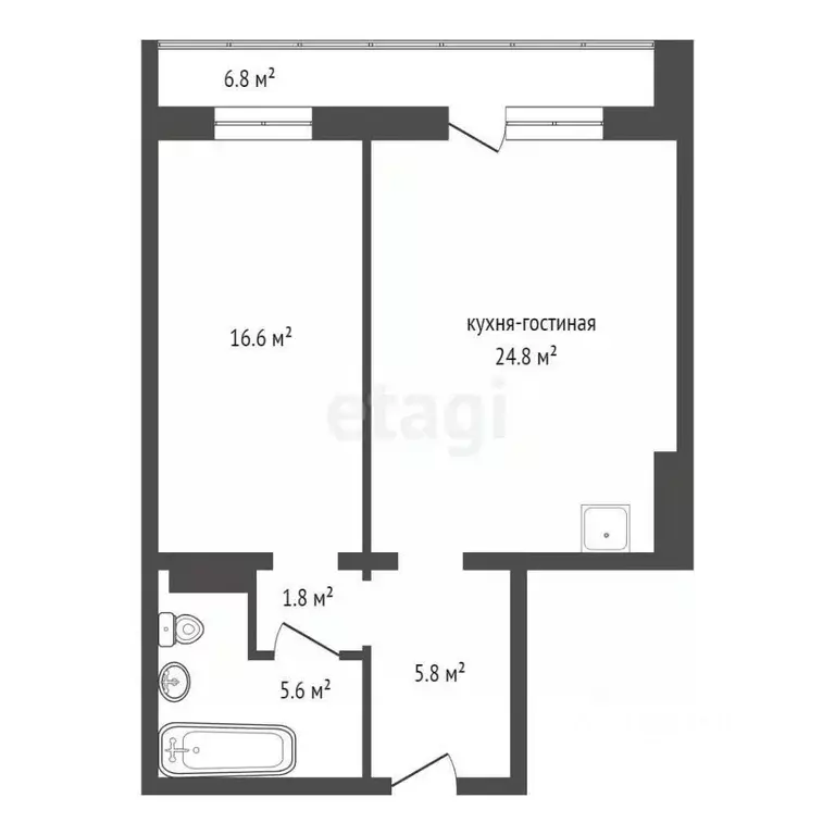 2-к кв. Красноярский край, Красноярск Лесопарковая ул., 17В (54.5 м) - Фото 2