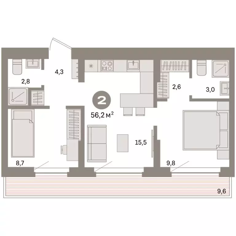 2-комнатная квартира: Екатеринбург, жилой район Сортировочный, ... - Фото 1