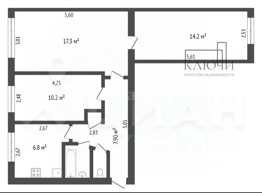 3-к кв. Челябинская область, Магнитогорск ул. Доменщиков, 5 (60.0 м) - Фото 2