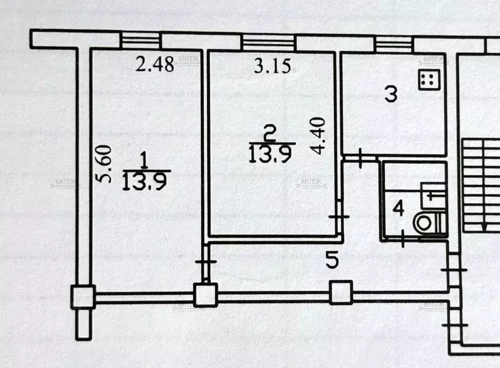 2-к кв. Калужская область, Калуга Николо-Козинская ул., 3 (45.4 м) - Фото 2