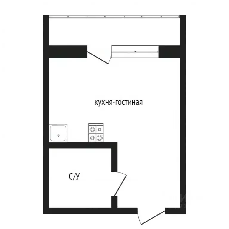 Студия Тюменская область, Тюмень ул. Республики, 243 (21.5 м) - Фото 1