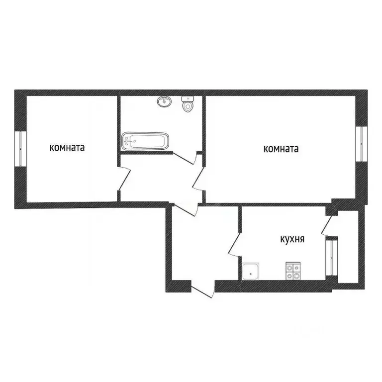 2-к кв. Ленинградская область, Кириши ул. Декабристов Бестужевых, 25 ... - Фото 2