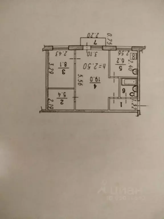 2-к кв. Омская область, Омск ул. 21-я Амурская, 3 (44.7 м) - Фото 2