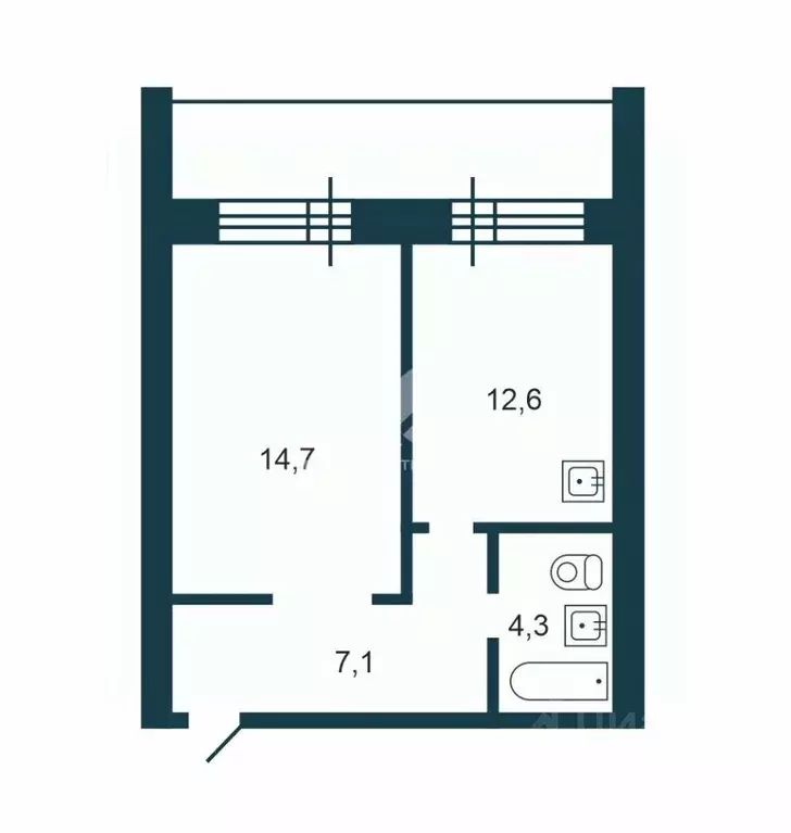 1-к кв. Новосибирская область, Искитим Южный мкр, 59 (39.0 м) - Фото 2