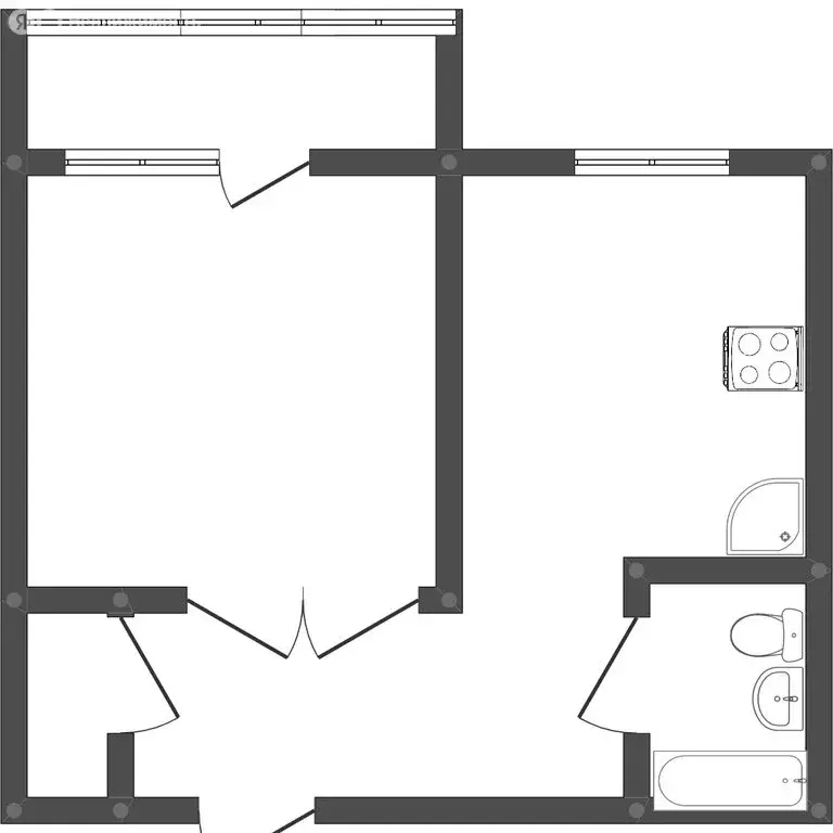 1-комнатная квартира: Благовещенск, Железнодорожная улица, 4 (39 м) - Фото 0